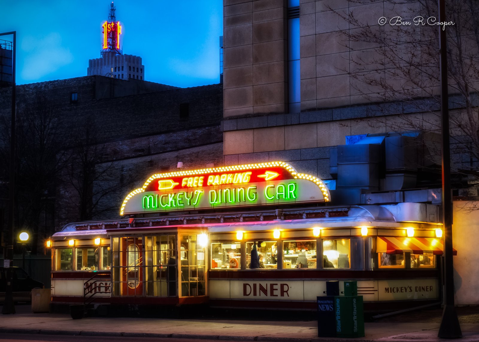 Original art sale faamed photograph of Mickey’s Diner